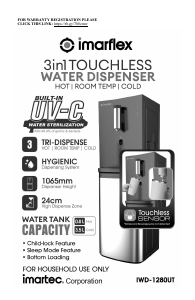 Bruksanvisning Imarflex IWD-1280UT Vattendispenser