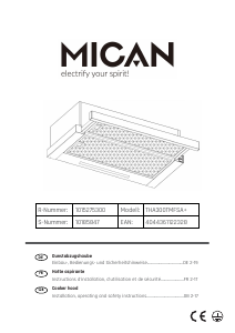 Bruksanvisning Mican THA300TMFSA+ Köksfläkt