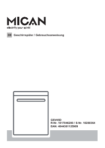 Bruksanvisning Mican GSV45D Diskmaskin