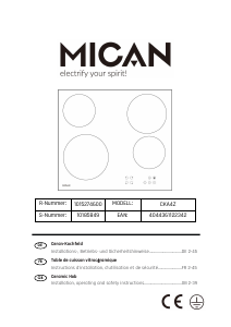 Mode d’emploi Mican CKA4Z Table de cuisson
