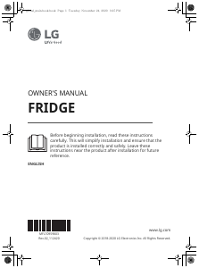 Manual LG KL5241PZJZ Refrigerator