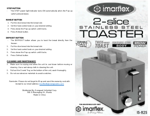 Manual Imarflex IS-82S Toaster