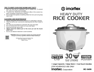 Manual Imarflex IRC-560N Rice Cooker