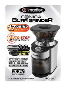 Manual Imarflex IBG-159C Coffee Grinder
