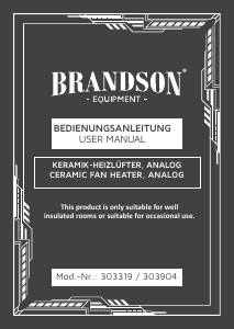 Bruksanvisning Brandson 303319 Värmefläkt