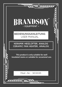Bruksanvisning Brandson 303335 Värmefläkt