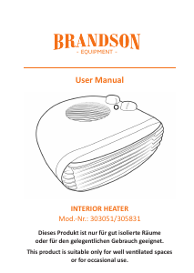 Bruksanvisning Brandson 303051 Värmefläkt