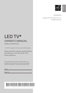 Bruksanvisning LG 32LQ63806LC LED TV
