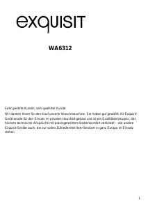 Bedienungsanleitung Exquisit WA 6312 Waschmaschine