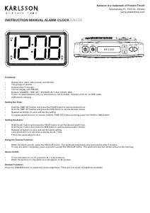 Manual de uso Karlsson KA6035GR Despertador
