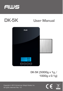 Bruksanvisning AWS DK-5K Köksvåg