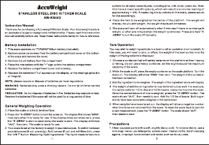 Handleiding AccuWeight AW-KS003 Keukenweegschaal