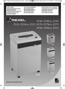 Instrukcja Acco-Rexel P180 Niszczarka