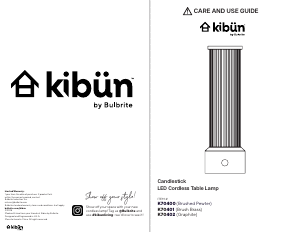 Bruksanvisning Kibün K70400 Candlestick Lampa