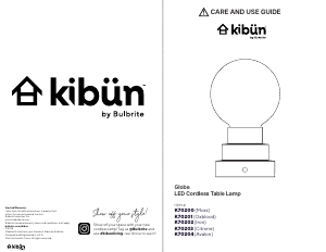 Bruksanvisning Kibün K70203 Globe Lampa