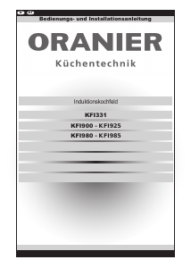 Bedienungsanleitung Oranier KFI 985 MATT Kochfeld