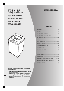 Handleiding Toshiba AW-8570SM Wasmachine