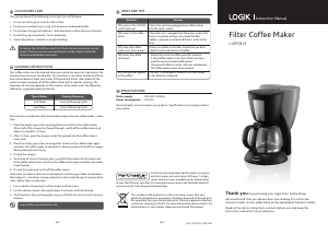 Bruksanvisning Logik L12FCB12 Kaffebryggare