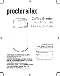 Bruksanvisning Proctor Silex 80302 Kaffekvarn