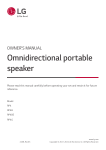 Bruksanvisning LG RP4 Högtalare