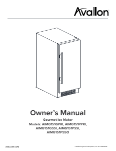 Manual Avallon AIMG151PSSOLH Ice Cube Maker