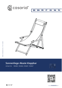 Bruksanvisning Casaria 100483 Trädgårdsstol