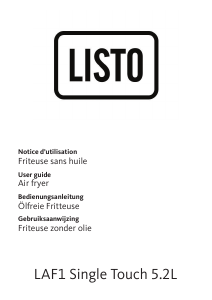 Bruksanvisning Listo LAF1 Single Touch 5.2L Fritös