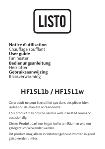 Mode d’emploi Listo HF15L1w Chauffage