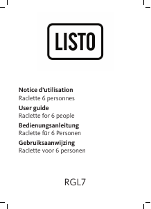 Bedienungsanleitung Listo RG L7 Raclette-grill
