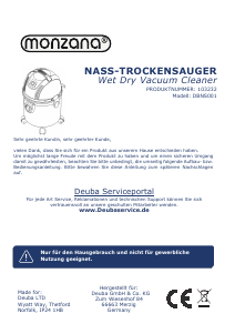 Bedienungsanleitung Monzana 103232 Staubsauger