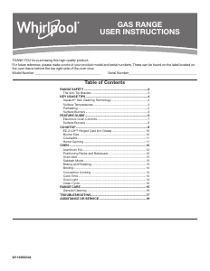 Manual de uso Whirlpool WEG745H0FH Cocina