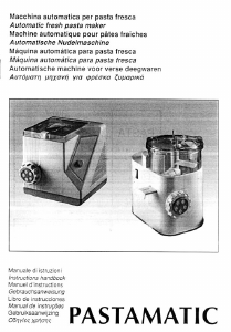 Manuale Simac 1000 Pastamatic Macchina per pasta