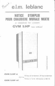 Mode d’emploi e.l.m. leblanc GVM 5.HP el Chaudière à gaz