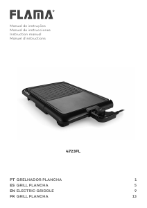 Manual Flama 4723FL Grelhador de mesa