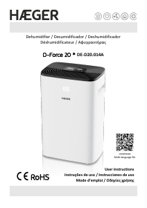 Manual de uso Haeger DE-D20.014A D-Force 20 Deshumidificador