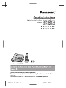 Bruksanvisning Panasonic KX-TG243CSK Trådlös telefon