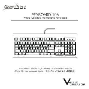 Mode d’emploi Perixx PERIBOARD-106 Clavier