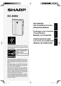 Mode d’emploi Sharp KC-830U Purificateur d'air