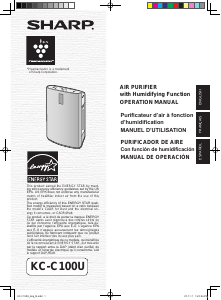 Mode d’emploi Sharp KC-C100U Purificateur d'air