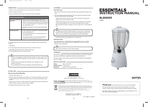 Bruksanvisning Currys Essentials C12BW11 Blender