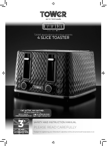 Manual Tower T20061BLK Toaster