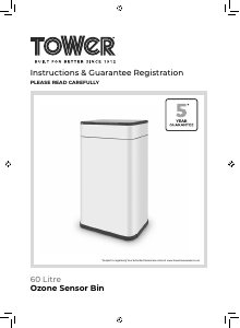 Manual Tower T938023WHT Trash Can