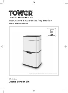 Manual Tower T938021WHT Trash Can