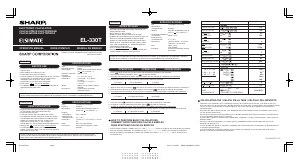 Manual de uso Sharp EL-330T Calculadora