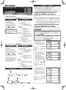 Manual de uso Sharp EL-330WB Calculadora