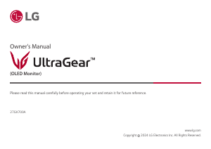 Bruksanvisning LG 27GX700A-B UltraGear LED skärm