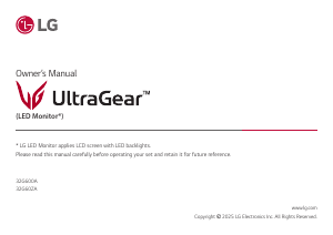 Manual LG 32G600A-B UltraGear Monitor LED