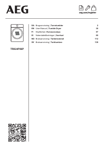 Brugsanvisning AEG TR824P86P Tørretumbler