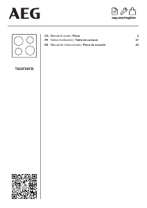 Mode d’emploi AEG TI63IF00FB Table de cuisson