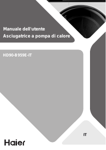 Manuale Haier HD90-B959E-IT Asciugatrice